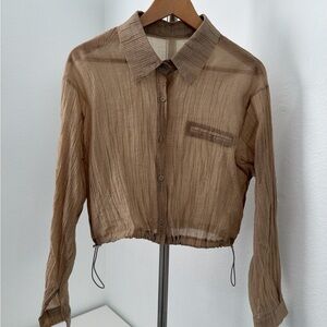 Brown Sheer Women's Top
